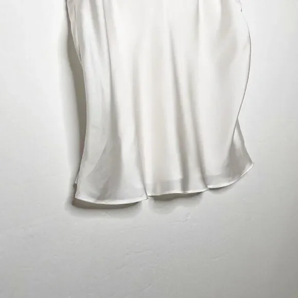Victoria's Secret Lace Trim Charmeuse Satin V Neck Camisole Tank White M - Picture 3 of 6